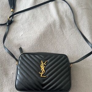 Yves Saint Laurent Quilted Black and Gold Crossbody Bag